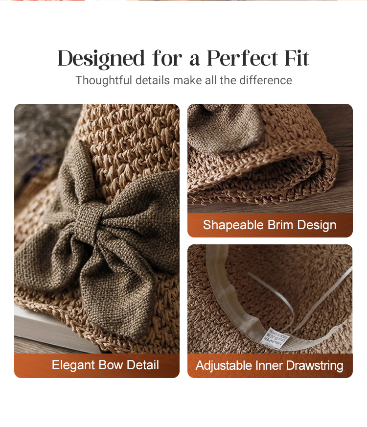 🔥 Hot sale 49% OFF🔥Elegant-Woven Straw Sun Hat with Bow